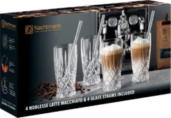 Nachtmann Latte Macchiato Set/4 + 4 Glastrinkhalme 7604/8tlg. Noblesse 104671 -Küchenzauber Günstiges Geschäft 027cbf199245373506f099df1d9a2cd8