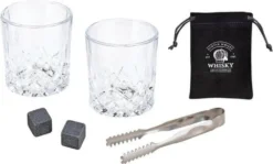 Whisky Geschenkset Nicht Nur Für Whisky Liebhaber:innen, 8 Granit Whisky Steine, 2 Whiskygläser, Eiswürfelzange Und Samtbeutel In Toller Holz Geschenkbox. Neidfaktor Inclusive -Küchenzauber Günstiges Geschäft 04a752880ff5dbc4fa1d99a8a5dd7b63
