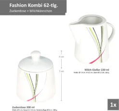 Kombiservice 62 Tlg. Fashion, Eckige Form -Küchenzauber Günstiges Geschäft 05c1153d2b8f1626d34be925d2d559af