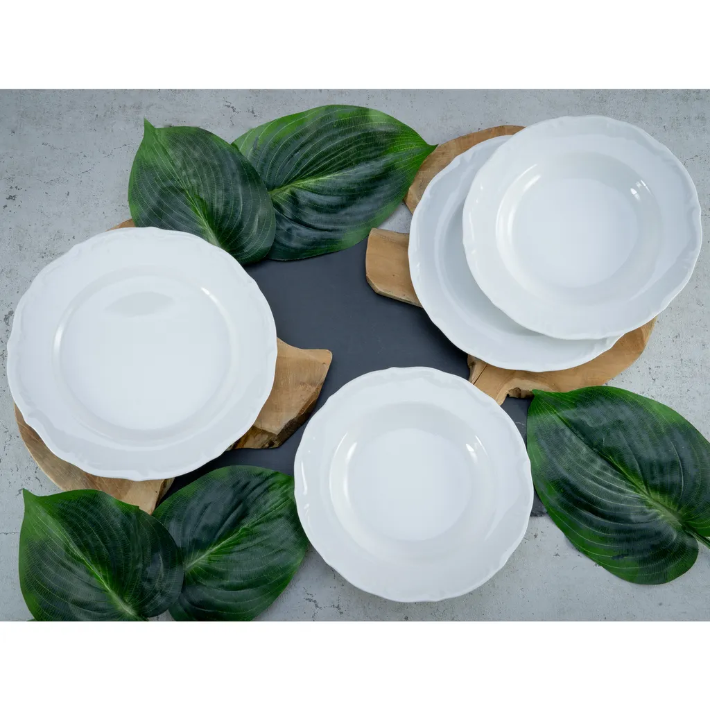 CreaTable 16137 Tafelservice Maria Theresia Für 6 Personen, Porzellan, Weiß (1 Set, 12-teilig) 3 CreaTable 16137 Tafelservice Maria Theresia Für 6 Personen, Porzellan, Weiß (1 Set, 12-teilig) – Bild 3