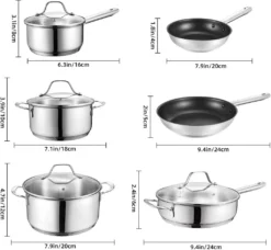 Topf-Set Topfset Induktion 10-teilig Edelstahl Kochtopf Set Mit Glasdeckel Edelstahl 18/10, Unbeschichtet Für Gas, Elektro, Halogen, Induktionsherde 12 Topf-Set Topfset Induktion 10-teilig Edelstahl Kochtopf Set Mit Glasdeckel Edelstahl 18/10, Unbeschichtet Für Gas, Elektro, Halogen, Induktionsherde -Küchenzauber Günstiges Geschäft 08c2b17ddbcf88ff0df26685d2bd5f92