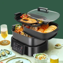 Aigostar 6 L Dampfgarer Mit Timer, Langsamkocher, Grill Und Dampfgarer 3 In 1, BPA-frei, Programmierbar, Voreingestellte Programme, Warmhaltefunktion, 1250 W -Küchenzauber Günstiges Geschäft 095fd34725f5ee65fb1646779586105d