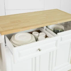 SoBuy FKW100-WN Kücheninsel Mit Arbeitsplatte Küchenwagen Mit 2 Türen Und Ausziehbarem Flaschenhalter Küchenschrank Sideboard Küchentrolley Weiß BHT Ca.: 115x90x46cm -Küchenzauber Günstiges Geschäft 0b385c2d5bfe05215bd4e4ceadfae5d5