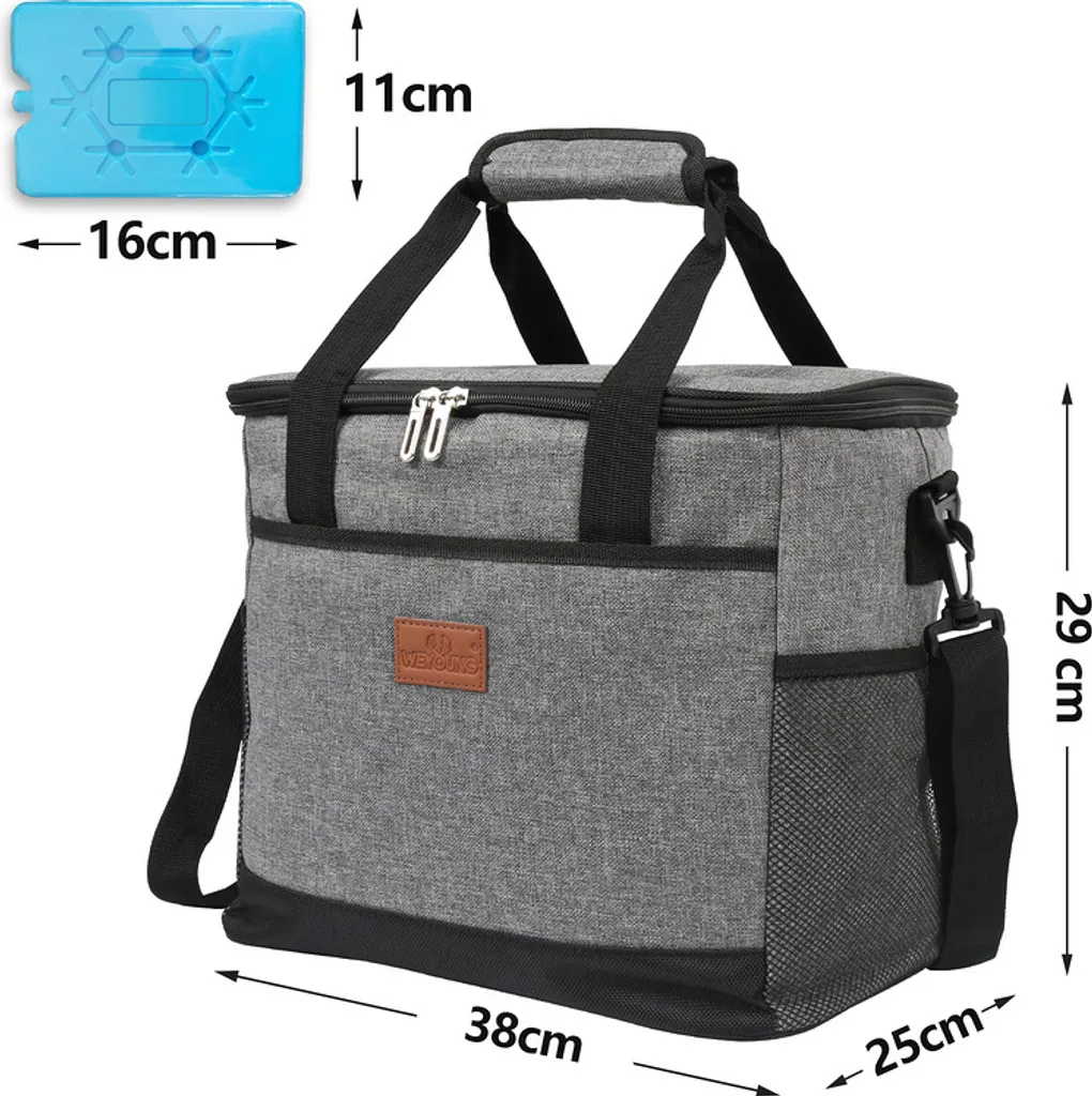Lospitch 25L Kühltasche Faltbar Kühlkorb Kühlbox Isoliertasche Thermotasche Picknicktasche Für Lebensmitteltransport, Grau 2 Lospitch 25L Kühltasche Faltbar Kühlkorb Kühlbox Isoliertasche Thermotasche Picknicktasche Für Lebensmitteltransport, Grau – Bild 2