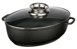 Alu - Guß Bräter Mit Glasdeckel, 8,3 Ltr Antihaftbeschichtet -Küchenzauber Günstiges Geschäft 0ccd7136721edd6efb0a3e5f074f684e