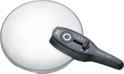 Silit Sicomatic T-plus Ersatzdeckel Für Schnellkochtopf 3,0l, 4,5l, 6,5l 8,5l, Dampftopf 22 Cm, Kunststoffgriff, 2 Kochstufen, Einhand-Kochstufenregler