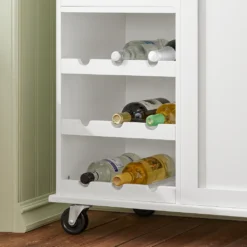 SoBuy KNL03-WN Küchenwagen Kücheninsel Mit 1 Handtuchhalter Küchenschrank Rollwagen Sideboard Auf Rollen Küchentrolley Servierwagen Mit Flaschenablagen Und Schublade BHT Ca.: 107x93x45cm -Küchenzauber Günstiges Geschäft 12506200f8909bf50c08bb77f48b0bd8