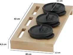 BBQ-Toro Mini Dutch Oven Set Mit Holzunterlage | 3 X Ø 11 Cm | Gusseisen Töpfe -Küchenzauber Günstiges Geschäft 136aaa854273de98f8dbb4f6120a408f