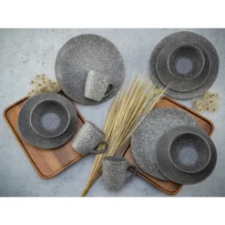 CreaTable 23770 Kombiservice Granit Für 4 Personen, Steinzeug (1 Set, 16-teilig) -Küchenzauber Günstiges Geschäft 13d461518cebee28637d3a27958f3b51