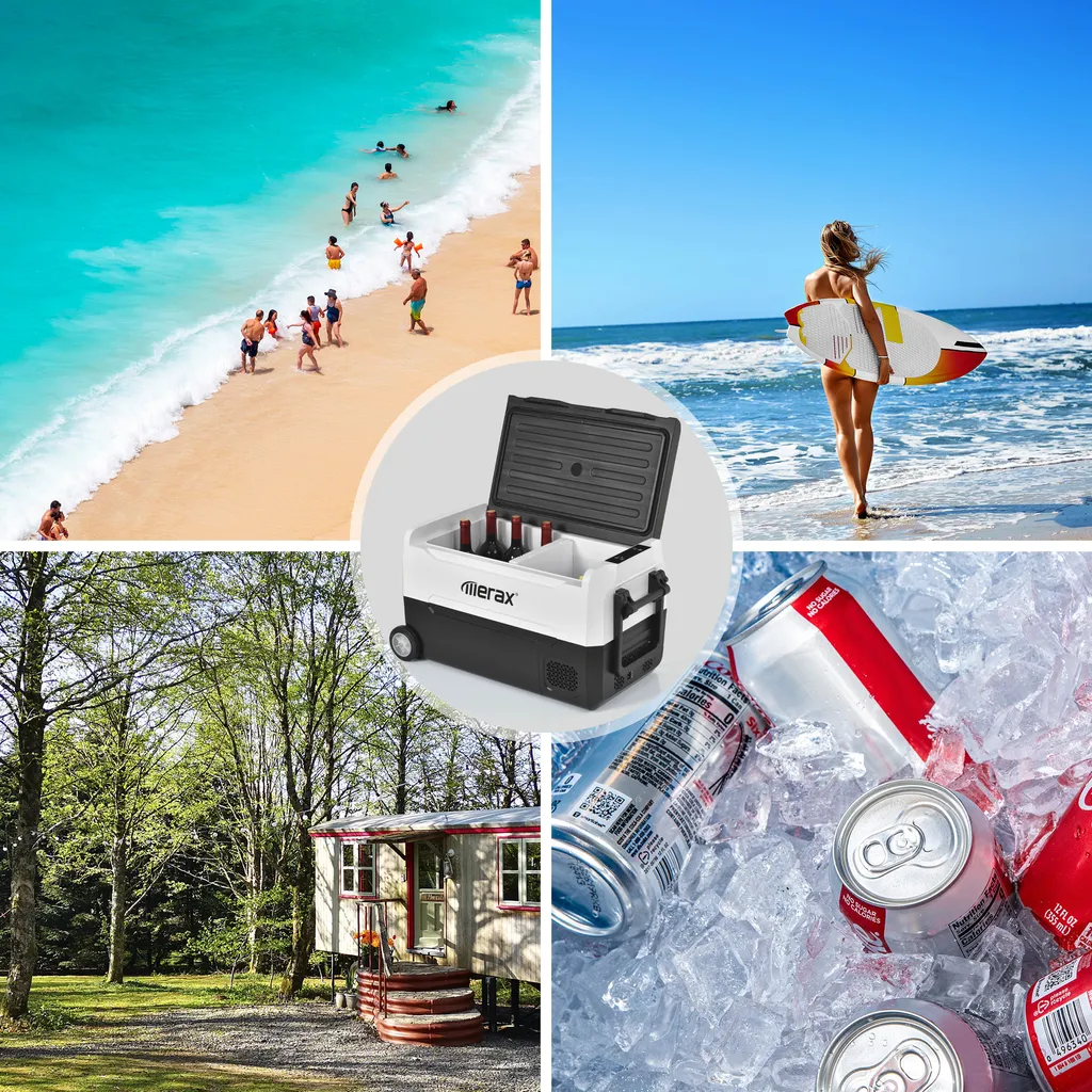 Merax Elektrisch Kühlbox Mit Kompressor 31.5L Schwarz, Mini Kühlschrank Tragbar Kühlleistung Bis -20° C, Gefrierbox 12/24 V Und 230 V Für Büro, Auto, Camping, Garten 13 Merax Elektrisch Kühlbox Mit Kompressor 31.5L Schwarz, Mini Kühlschrank Tragbar Kühlleistung Bis -20° C, Gefrierbox 12/24 V Und 230 V Für Büro, Auto, Camping, Garten – Bild 13