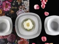 CreaTable 13915 Kombiservice Square Für 4 Personen, Porzellan, Weiß (1 Set, 16-teilig) -Küchenzauber Günstiges Geschäft 14ff24917943c5828bf5d7d3b475180b