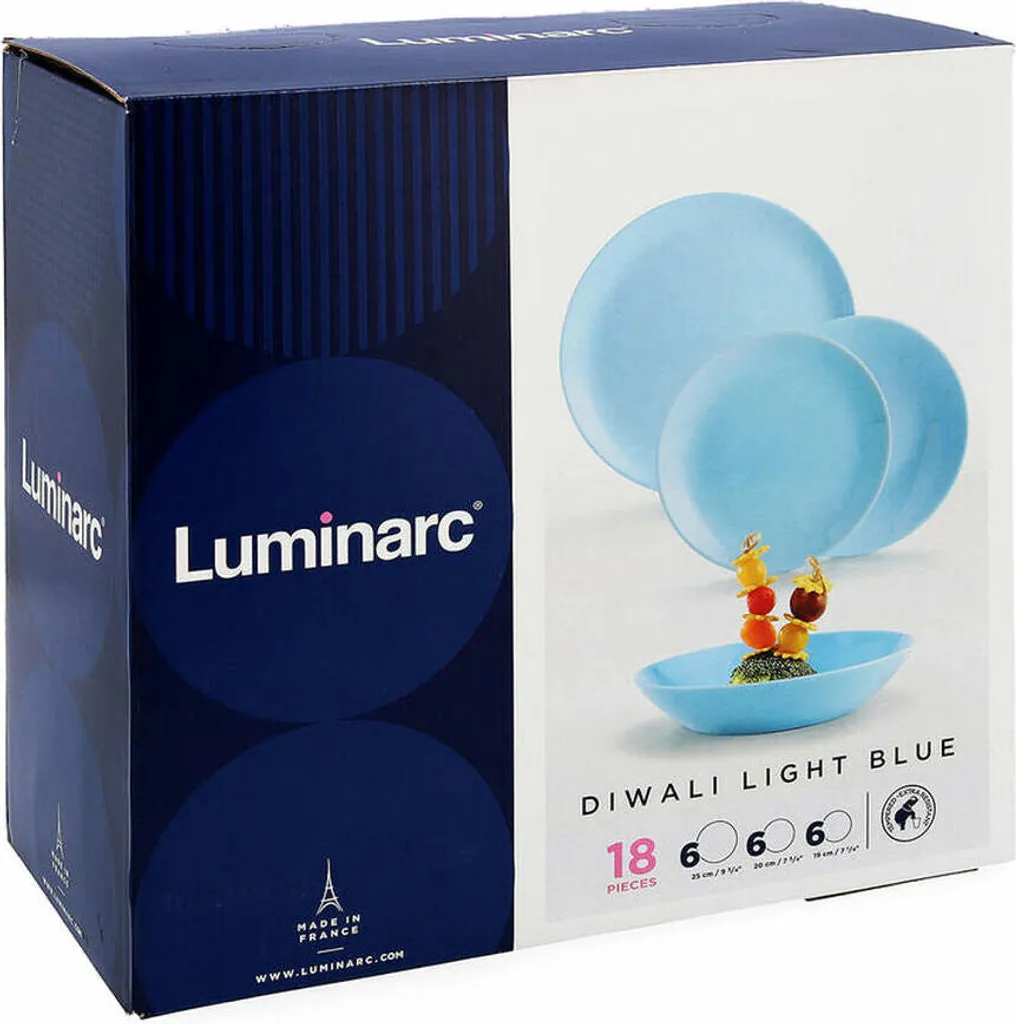 Tafelservice Diwali Light Blue Hellblau 18-teilig LUMINARC Hartglasgeschirr Geschirrset Tafelset Essservice Geschirr 11 Tafelservice Diwali Light Blue Hellblau 18-teilig LUMINARC Hartglasgeschirr Geschirrset Tafelset Essservice Geschirr – Bild 11