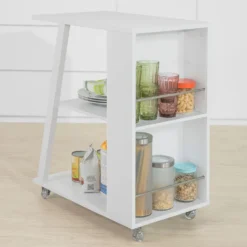 SoBuy FKW77-W Design Servierwagen Küchenwagen Beistellwagen Rollwagen Mit 3 Ablagen Und 2 Regalfächern Weiß BHT Ca.: 60x77x38cm -Küchenzauber Günstiges Geschäft 17dd61ada6610400851579e0948232a2