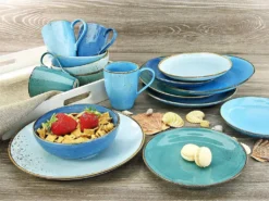 CreaTable 20157 Kombiservice Nature Collection Aqua Für 4 Personen, Steinzeug, Aqua (1 Set, 16-teilig) -Küchenzauber Günstiges Geschäft 17df9a7b1b72c4536f69770a70736140