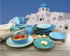 CreaTable 20157 Kombiservice Nature Collection Aqua Für 4 Personen, Steinzeug, Aqua (1 Set, 16-teilig) -Küchenzauber Günstiges Geschäft 185227d3b8144a3fe47dea06633aab2d