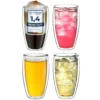 Creano Doppelwandiges Thermoglas 400ml „DG-SH“, Großes Doppelwandglas Aus Borosilikatglas, Doppelwandige Kaffeegläser, Teegläser, Latte Gläser 4er Set