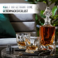 Whisiskey - Whisky Karaffe – Twisted Dekanter Set - Whiskey Karaffe Set - 1000ML - Geschenke Für Männer - Inkl. 8 Whisky Steine, Zange & 2 Whisky Gläser -Küchenzauber Günstiges Geschäft 19e7e6746709b3616406cddae49b194d