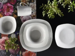 CreaTable 13915 Kombiservice Square Für 4 Personen, Porzellan, Weiß (1 Set, 16-teilig) -Küchenzauber Günstiges Geschäft 1a0d4cac99a802cdbe665b972da03877