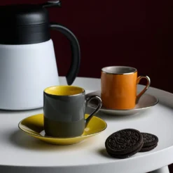 Artvigor, Porzellan Kaffeeservice, Bunt 12 Teilig Kaffee Set, Mit 6 Espressotassen 80 Ml, 6 Untertassen, Mehrfarbig -Küchenzauber Günstiges Geschäft 1b76d9e90f39b905d9c1b3d8ae9e45ba