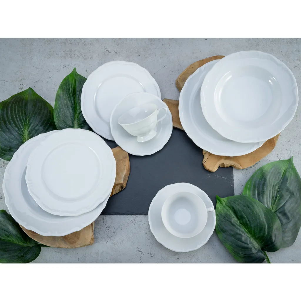 CreaTable 16135 Kombiservice Maria Theresia Für 6 Personen, Porzellan, Weiß (1 Set, 30-teilig) 3 CreaTable 16135 Kombiservice Maria Theresia Für 6 Personen, Porzellan, Weiß (1 Set, 30-teilig) – Bild 3