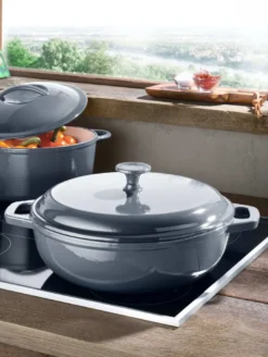 GSW Gusseisen Schmortopf Grey Shadow 30cm / 4,5 Ltr., Gusseisen, Schmortopf Mit Deckel ø Ca. 30 X H 9,0cm -Küchenzauber Günstiges Geschäft 1d25a44882497b28c201360f021696a3