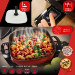 Starlyf®Digital Cooker - XXL Elektrische Bratpfanne Mit Digitalem Thermostat Und Temperaturanzeige, 1600 Watt, 5,5 Liter Fassungsvermögen, Partypfanne - Aus Der TV Werbung -Küchenzauber Günstiges Geschäft 1e3402b0687cca59ad872b6f571c87f7