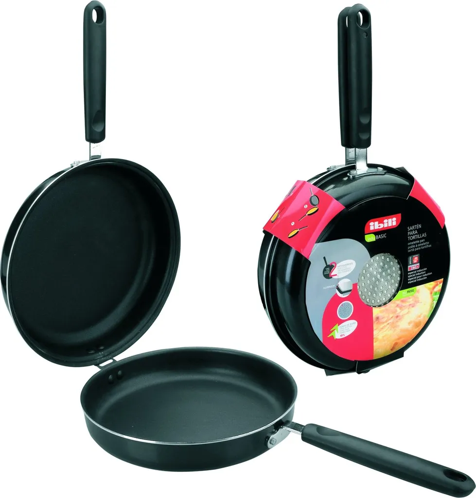 Ibili Indubasic Doble Tortilla 24 405924 Bratpfanne, 24 Cm Max. Durchmesser, Aluminium, Induktionsherd-geeignet, Antihaftbeschichtung 1 Ibili Indubasic Doble Tortilla 24 405924 Bratpfanne, 24 Cm Max. Durchmesser, Aluminium, Induktionsherd-geeignet, Antihaftbeschichtung