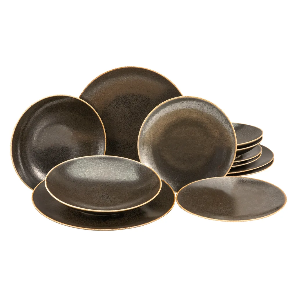 CreaTable 22409 Tafelservice Rusty Für 8 Personen, Porzellan, Braun (1 Set, 12-teilig) 1 CreaTable 22409 Tafelservice Rusty Für 8 Personen, Porzellan, Braun (1 Set, 12-teilig)