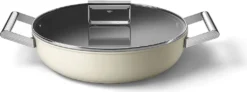 SMEG Servierpfanne Mit Deckel Matt Creme - Ø 28 Cm / 3,7 Liter -Küchenzauber Günstiges Geschäft 1fc407902ebccb182f7c777b54423990