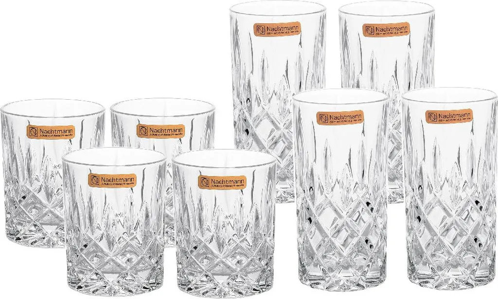 Nachtmann Whisky- & Longdrinkgläser "Noblesse", 8er Set Je 4 Stück 1 Nachtmann Whisky- & Longdrinkgläser "Noblesse", 8er Set Je 4 Stück
