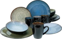 CreaTable 23629 Kombiservice Bali Für 4 Personen, Steinzeug, Mehrfarbig (1 Set, 16-teilig) -Küchenzauber Günstiges Geschäft 2302422aa2a0598b6439658c267eb7fb