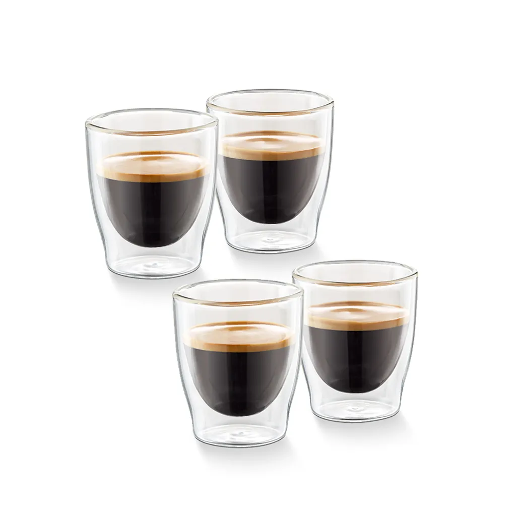 Tchibo 4er Espresso Gläser, Doppelwandig, Modernes Design, Heiß Und Kalt 2 Tchibo 4er Espresso Gläser, Doppelwandig, Modernes Design, Heiß Und Kalt – Bild 2
