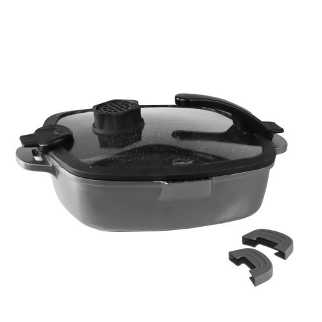 STONELINE® Smell Well Eckpfanne 24 X 24 Cm, Inkl. Glasdeckel Mit Geruchsfilter- Oder Aromafunktion 1 STONELINE® Smell Well Eckpfanne 24 X 24 Cm, Inkl. Glasdeckel Mit Geruchsfilter- Oder Aromafunktion