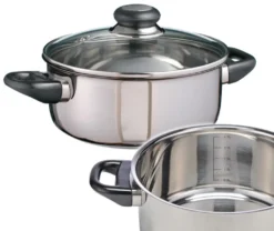 Edelstahl Bräter Kochtopf Bratentopf Topf Induktion Mit Glasdeckel Ø 20 Cm