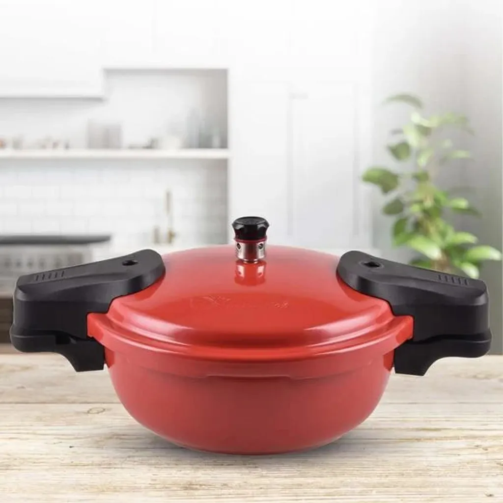 Express-Dampfkochtopf - Schonendes Und Schnelles Kochen - Schnellkochtopf Mit 2.2 Liter Fassungsvermögen - Alle Herdarten - Dampfkochtopf - Spülmaschinenfest - Farbe Rot 1 Express-Dampfkochtopf - Schonendes Und Schnelles Kochen - Schnellkochtopf Mit 2.2 Liter Fassungsvermögen - Alle Herdarten - Dampfkochtopf - Spülmaschinenfest - Farbe Rot