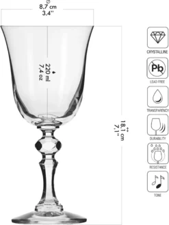 KROSNO Krista Kleine Rotweingläser, 6er-Set, 220 Ml -Küchenzauber Günstiges Geschäft 3427006fb051c17bf5db21db1d8fa36f