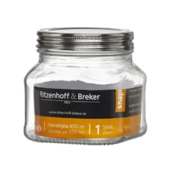 #4xRitzenhoff & Breker Vorratsglas "VIO", Eckig, 0,65 L