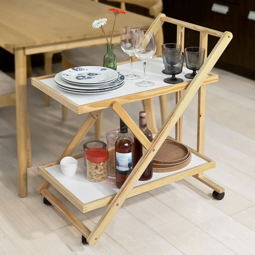 SoBuy® Servierwagen,Beistellwagen,Küchenwagen,zusammenklappbar,FKW52-WN 3 SoBuy® Servierwagen,Beistellwagen,Küchenwagen,zusammenklappbar,FKW52-WN – Bild 3