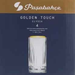 Pasabahce Elysia Golden Touch Long Drink Gläser 4-teiliges Set Mit Goldrand 280ml -Küchenzauber Günstiges Geschäft 3a6c4bd59b6ebff76e5bf14169b6b6dd