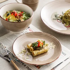 Vancasso Bella Steinzeug Kombiservice, 16 Teilig Geschirrset Für 4 Personen, Mit Je 4 Dessertteller, Speiseteller, Müslischalen, Kaffeebecher, Schokolade -Küchenzauber Günstiges Geschäft 3bc1271e71ea29361de617f5bcd3ebbb