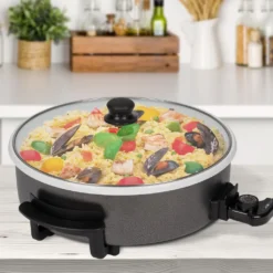 Clatronic PP 3570 C Elektropfanne XXL Partypfanne Elektrisch Mit Keramikbeschichtung Und Glas-Deckel,Ø 42 Cm Elektrische Multifunktionspfanne, Schwarz -Küchenzauber Günstiges Geschäft 3d708e6c0a01e2421c4a408a00fd8f8b