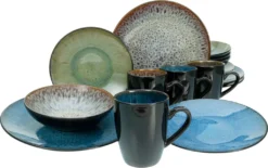 CreaTable 23629 Kombiservice Bali Für 4 Personen, Steinzeug, Mehrfarbig (1 Set, 16-teilig) -Küchenzauber Günstiges Geschäft 3e79e8365931608a955de0c509f64462