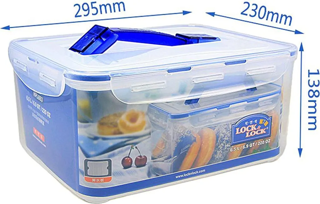 Lock & Lock Classic Vorratsdose 6,50 L, Recheckig, 294x230x138 Mm, Semi-transparent/blau 5 Lock & Lock Classic Vorratsdose 6,50 L, Recheckig, 294x230x138 Mm, Semi-transparent/blau – Bild 5
