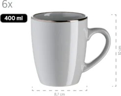 Mäser 931628 Kombiservice Metallic RIM Für 6 Personen, Steinzeug, Grau (1 Set, 24-teilig) -Küchenzauber Günstiges Geschäft 3fbd0bb3530cd46ddfb5de1105340779