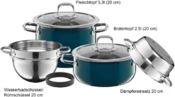Silit Compact Topf-Set, 4-teilig, Petrol -Küchenzauber Günstiges Geschäft 40bd4f9494ba1440c20ab586df06ee39