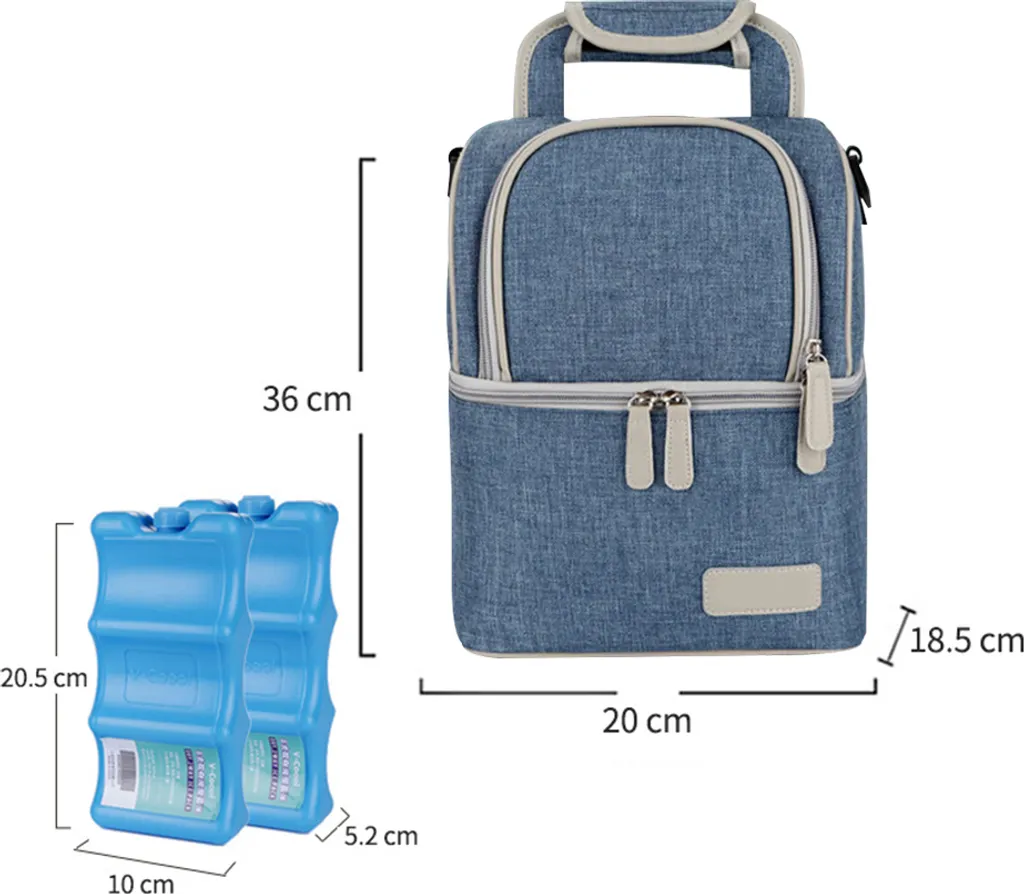 Muttermilch-Kühltasche Mit Kühlakkus, Doppellagig, Passend Für 3 Flaschen, Bis Zu 255 Ml, Für Stillen, Muttermilch, Pumpbeutel, Rucksack ,Denim Blue 5 Muttermilch-Kühltasche Mit Kühlakkus, Doppellagig, Passend Für 3 Flaschen, Bis Zu 255 Ml, Für Stillen, Muttermilch, Pumpbeutel, Rucksack ,Denim Blue – Bild 5