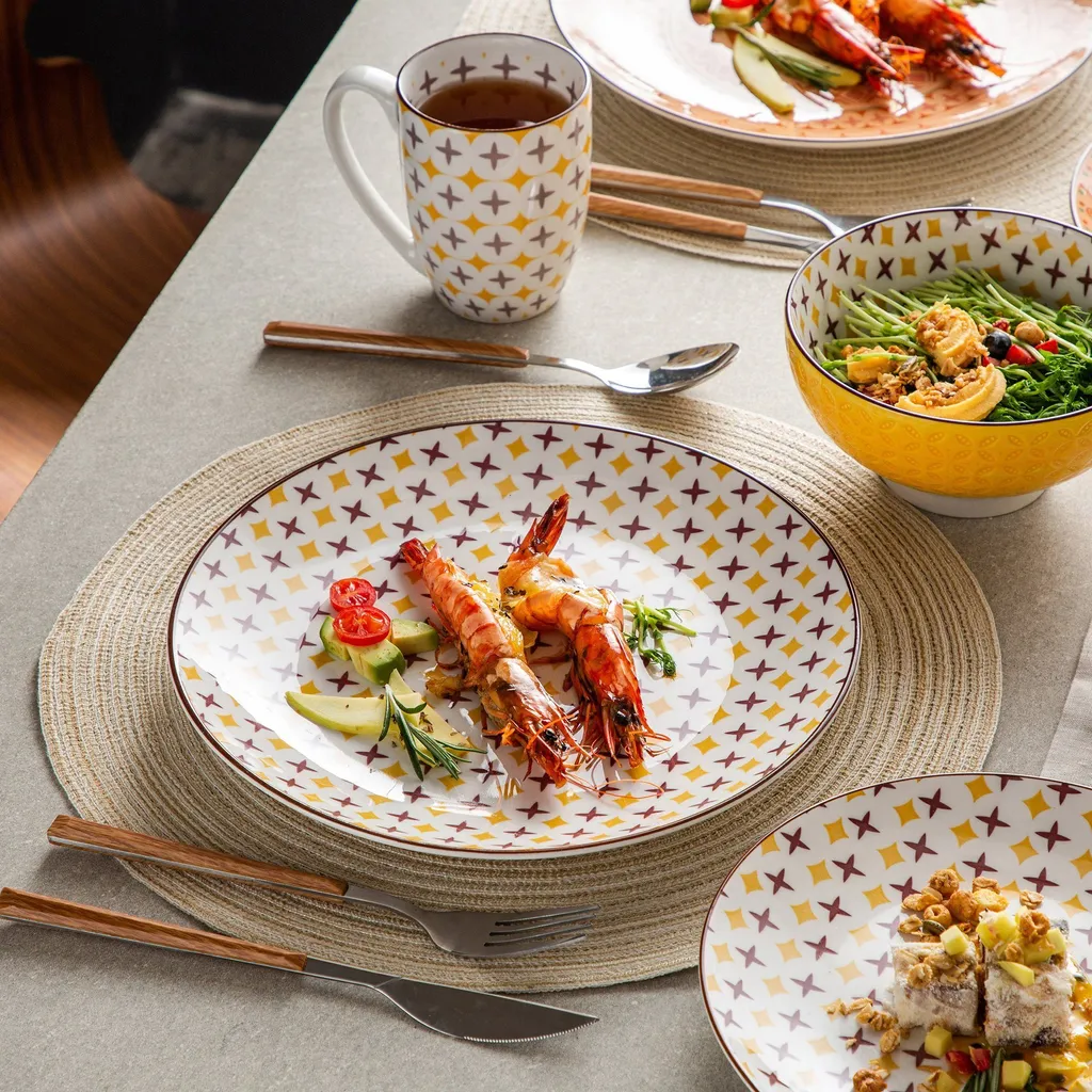 Vancasso Tafelservice Porzellan, Tulip Elegantes Geschirrset, 48 Teilig Kombiservice Mit Speiseteller, Dessertteller, Müslischalen Und Kaffeebecher Für 12 Personen 5 Vancasso Tafelservice Porzellan, Tulip Elegantes Geschirrset, 48 Teilig Kombiservice Mit Speiseteller, Dessertteller, Müslischalen Und Kaffeebecher Für 12 Personen – Bild 5