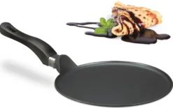 Relaxdays Crêpespfanne Aluguss Schwarz 25 Cm