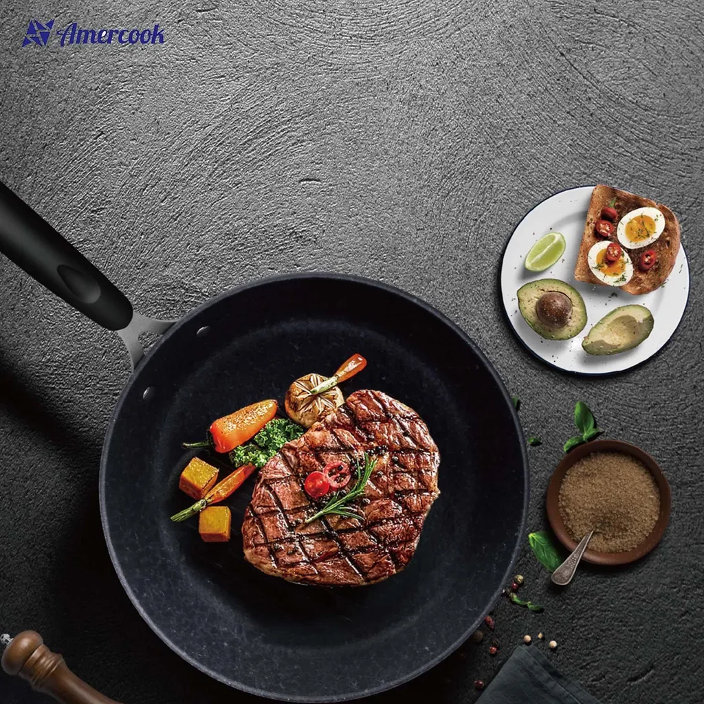 AMERCOOK Rockstone Bratpfanne 20 Cm - Universal-Pfanne Mit Aluminiumkern Bratpfanne - Für Alle Herdarten Zum Braten, Kochen Und Schmoren Induktionsgeeignet Bratpfanne Antihaft-beschichtet 1 AMERCOOK Rockstone Bratpfanne 20 Cm - Universal-Pfanne Mit Aluminiumkern Bratpfanne - Für Alle Herdarten Zum Braten, Kochen Und Schmoren Induktionsgeeignet Bratpfanne Antihaft-beschichtet