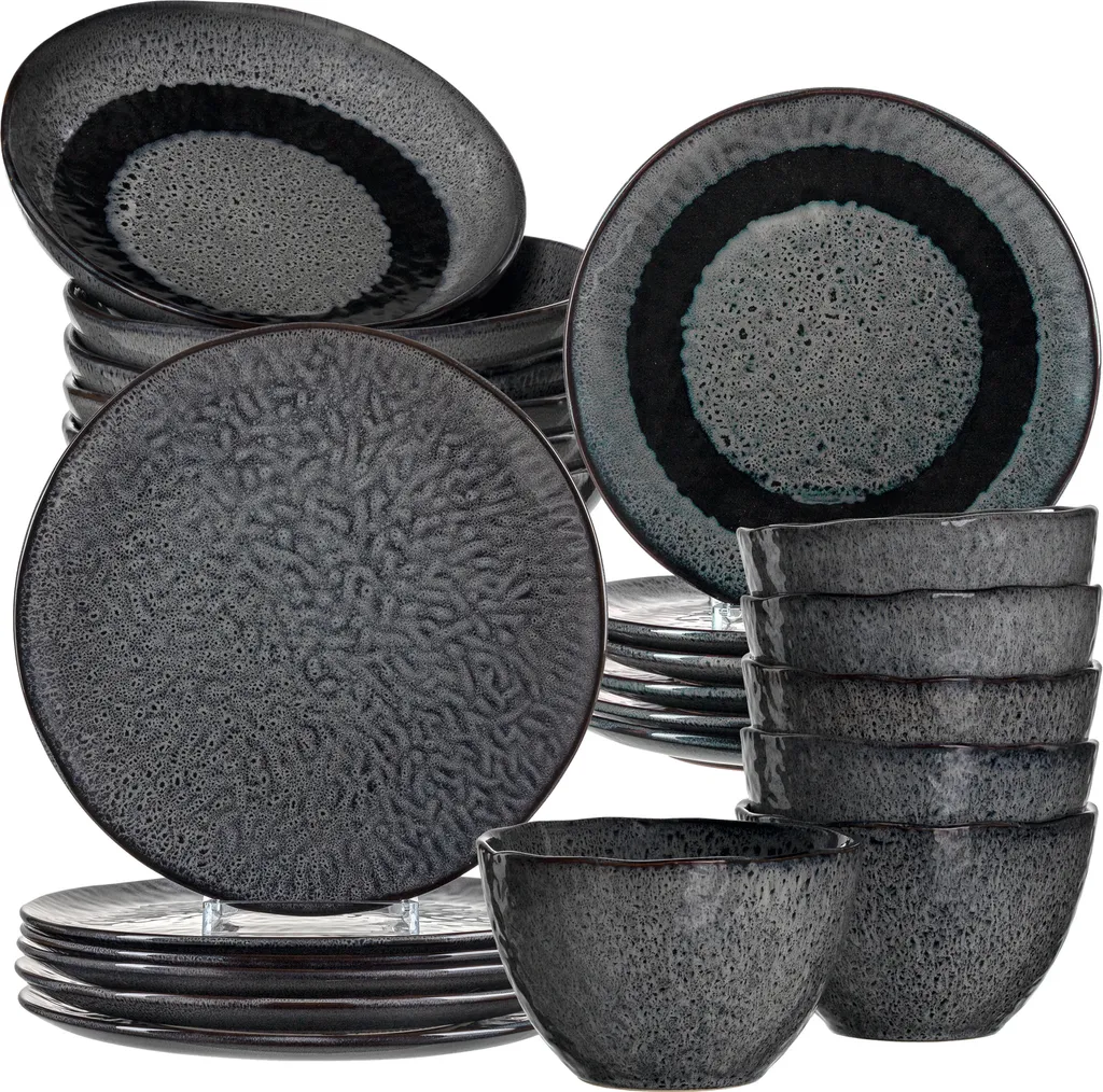 Leonardo Keramikgeschirr-Set Matera 24tlg. Grau, 026060 1 Leonardo Keramikgeschirr-Set Matera 24tlg. Grau, 026060